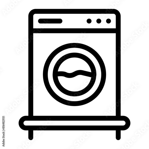 Washing machine icon. Dry cleaning Outline symbol logo Icons design. vector illustration.