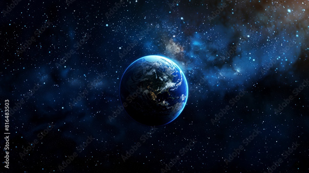 Obraz premium portrait of planet earth horizon in space
