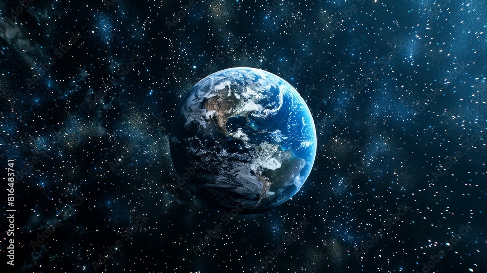 Naklejka premium portrait of planet earth horizon in space