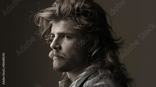 mullets man, Hairstyle from the 80s, 16:9