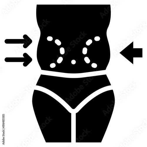 fat liposuction surgery cosmetic beauty solid glyph