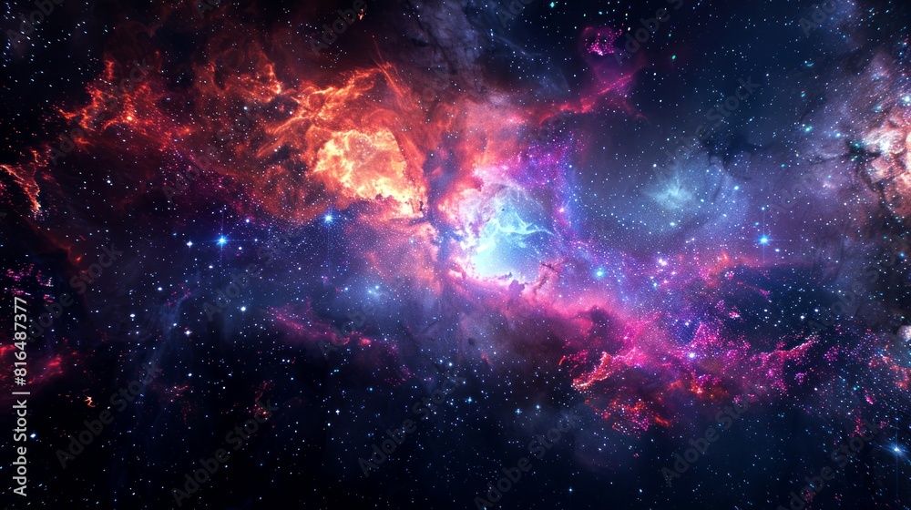 Naklejka premium nebula, galaxy, star, space background