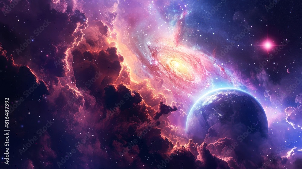 Obraz premium nebula, galaxy, star, space background