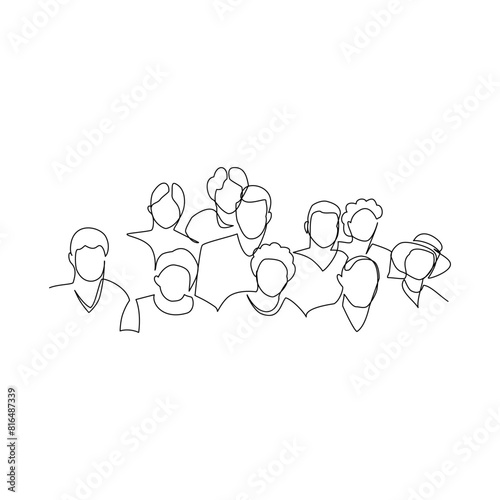 People drawn in line art style