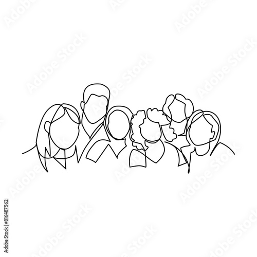 People drawn in line art style