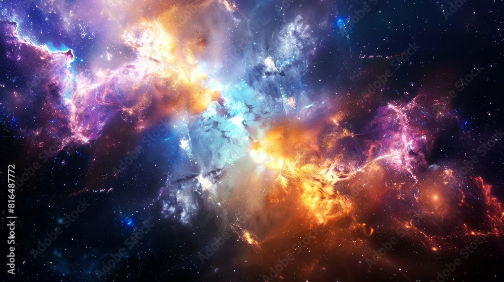 Naklejka premium nebula, galaxy, star, space background
