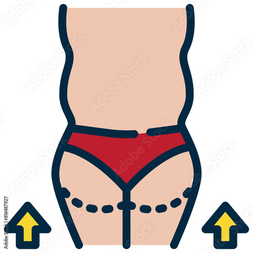 body liposuction fat surgery cosmetic beauty filled outline