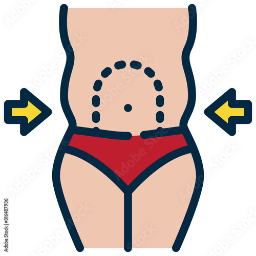 liposuction fat surgery beauty filled outline