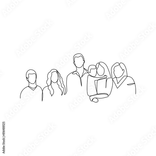 People drawn in line art style