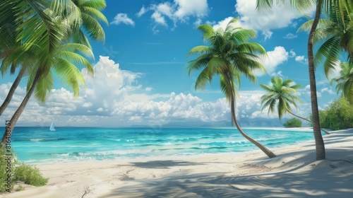 Beach coconut trees