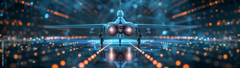 Digital radar interface on a military aircraft is a concept of aviation ...