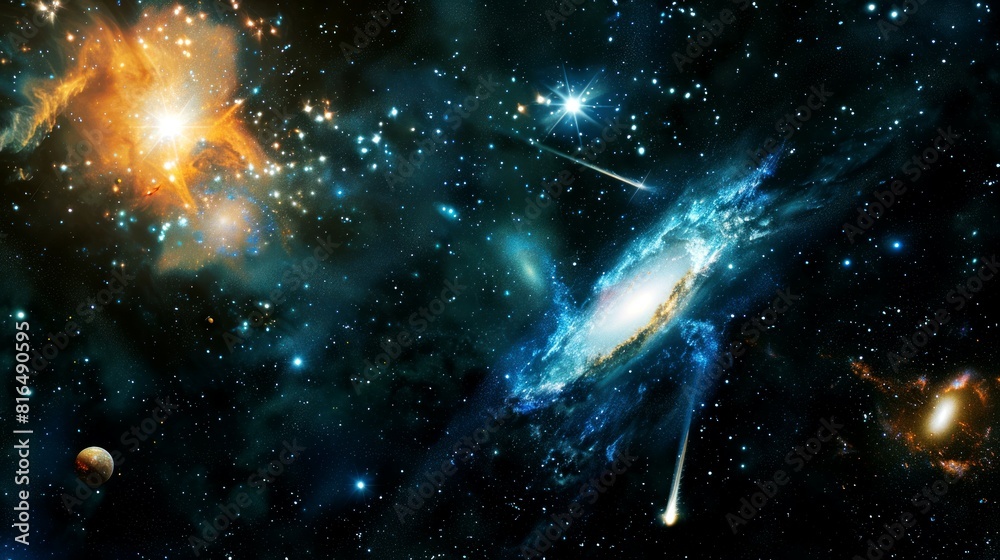 Obraz premium nebula, galaxy, star, space background