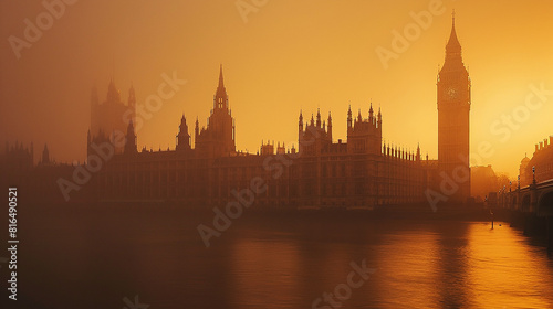 Parliament and Big Ben in London  England.