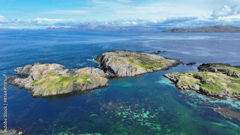 Drone coastline of The Beara Peninsula in West Cork Ireland,unspoiled natural beauty