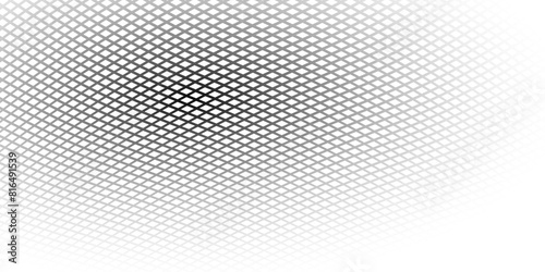 Semitone checkered background. Disappearing and appearance gradient illustration consisting of rhombuses and squares.
