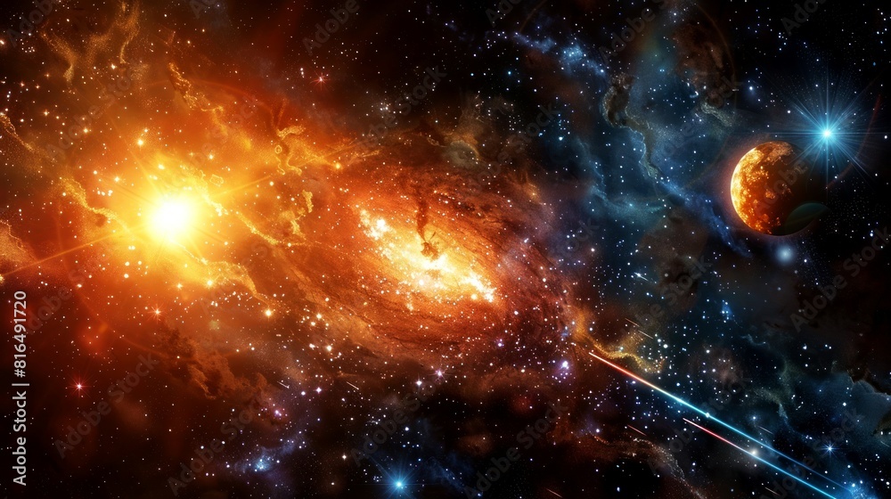 Obraz premium nebula, galaxy, star, space background