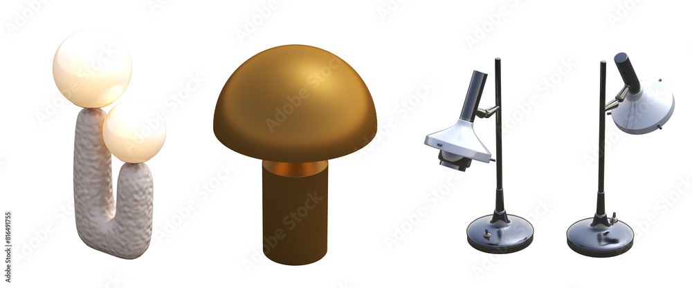 table lamp isolated on white background, room lamp, 3D illustration, cg render table lamp isolated on white background, room lamp, 3D illustration, cg render
