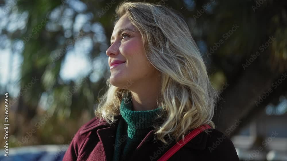 A contemplative young woman enjoys a serene moment in a sunlit park, showcasing natural beauty and tranquility. A contemplative young woman enjoys a serene moment in a sunlit park, showcasing natural beauty and tranquility.