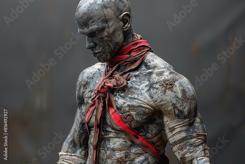 Eerie Digital Art: Detailed Street Fighter Wrestler Posing Sinisterly photo