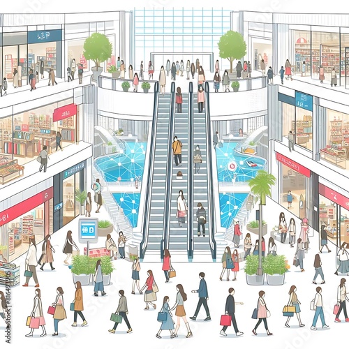 Shopping mall illustration supermall  photo