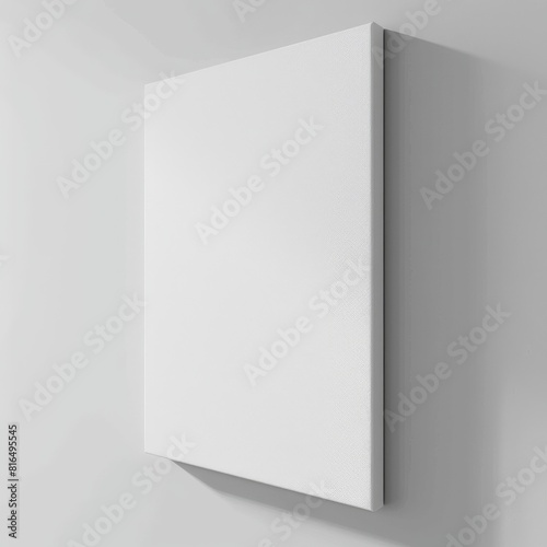 blank white art canvas on a wall - minimal mockup template