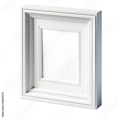 a thick white frame with a smooth  satin finish  providing a clean and modern look  isolated on white background  photo va
