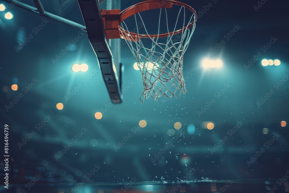 A basketball is in the air, and the rim is visible A basketball is in the air, and the rim is visible