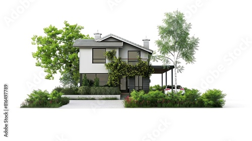 illustration art 3D sketchup building and architecture