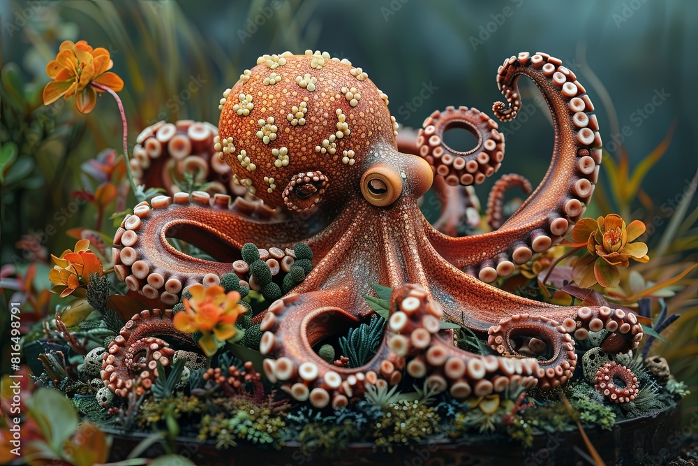 Tiny Wooden Puppet's Delight: Playing with Friendly Octopus in Vast Underwater Realm Tiny Wooden Puppet's Delight: Playing with Friendly Octopus in Vast Underwater Realm