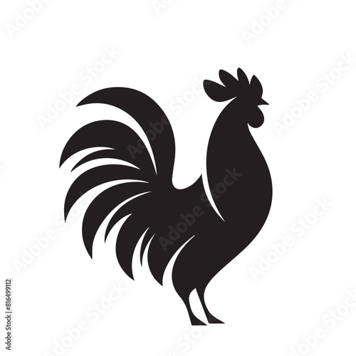 chicken silhouette. Hen vector design isolated on white background.