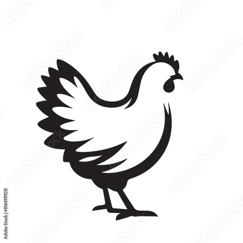 chicken silhouette. Hen vector design isolated on white background.