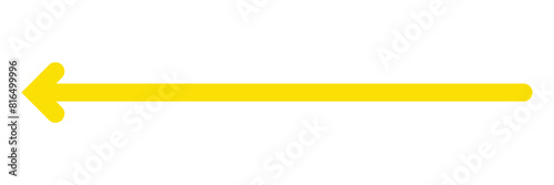 Horizontal long straight arrow signs. Yellow arrow pointing icon vector isolated.