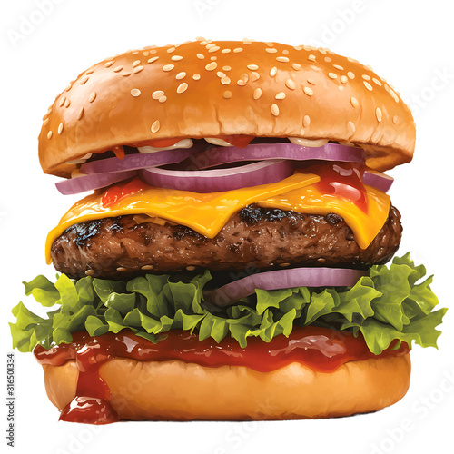 burger set bundel hyper realistic, PNG image, no background