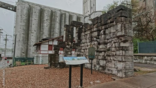 Alton Military Prison Ruin Wall in Alton, Illinois, National Register of Historic Places. photo