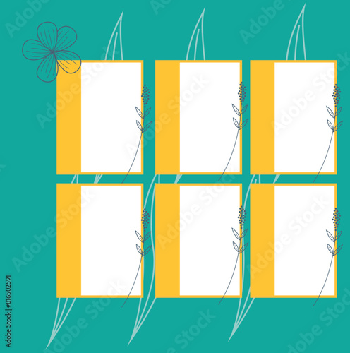 Collage for photos. Vector frame for pictures. Vector illustration