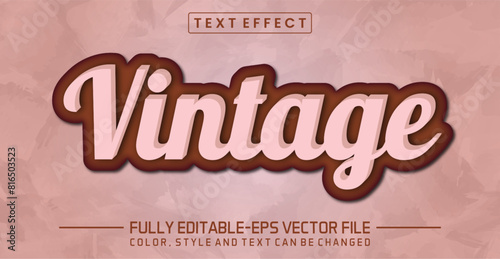 Vintage font Text effect editable