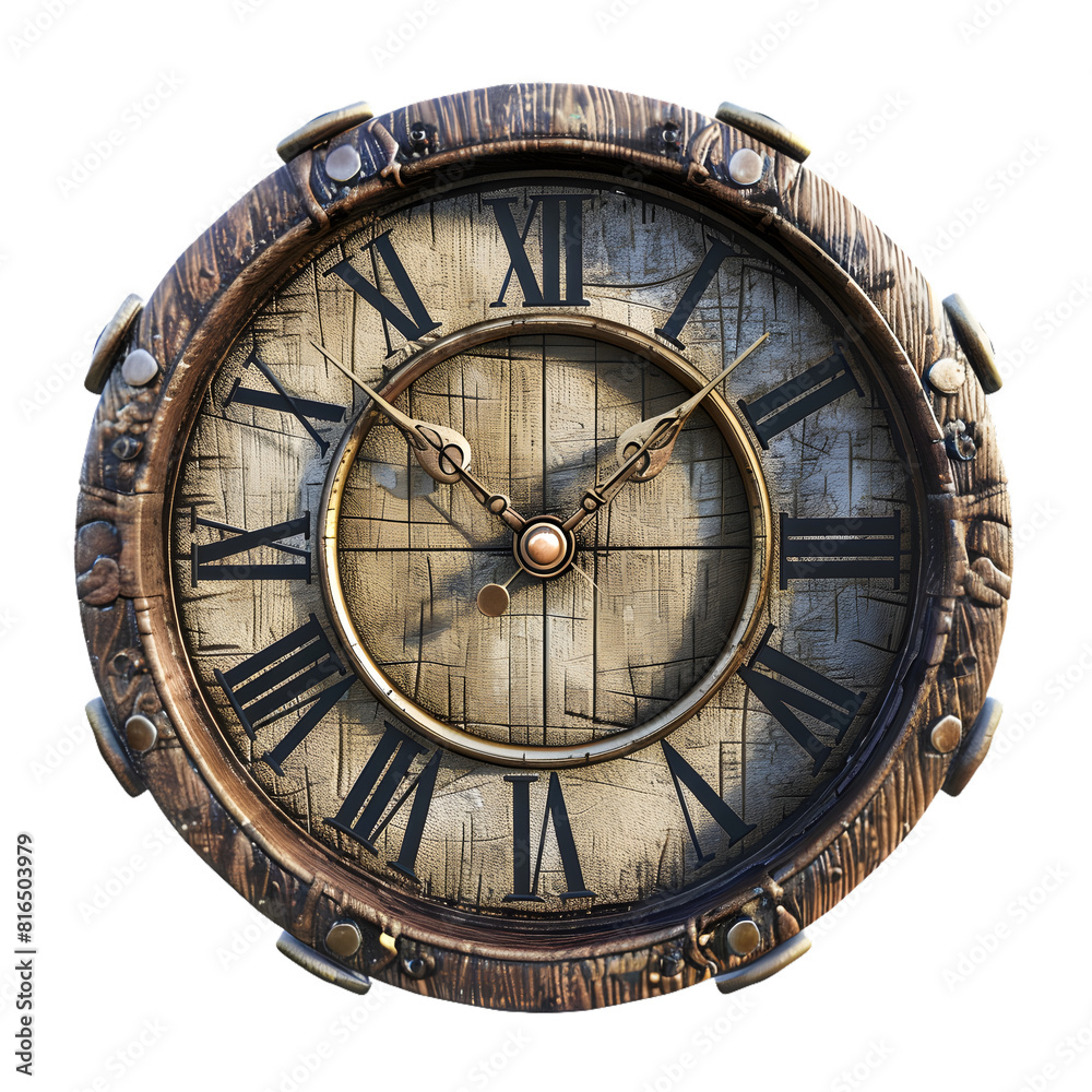 Obraz premium Clock game asset 3D object, PNG image, no background