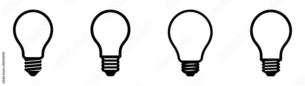 Bulb lamp icons set. Editable stroke. Bulb lamp icons set. Editable stroke.
