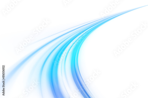 PNG. Wavy transparent curved lines in the form of the movement of sound waves in a set of different shapes of whirlpool, twist, spiral. Light arc in blue colors, in the form of a turn and a zigzag.	