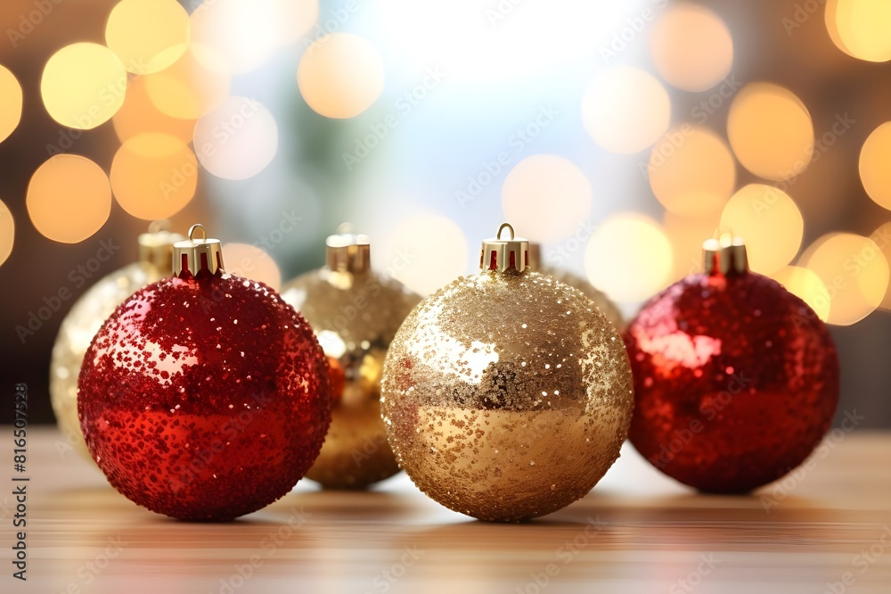 christmas decoration on red background