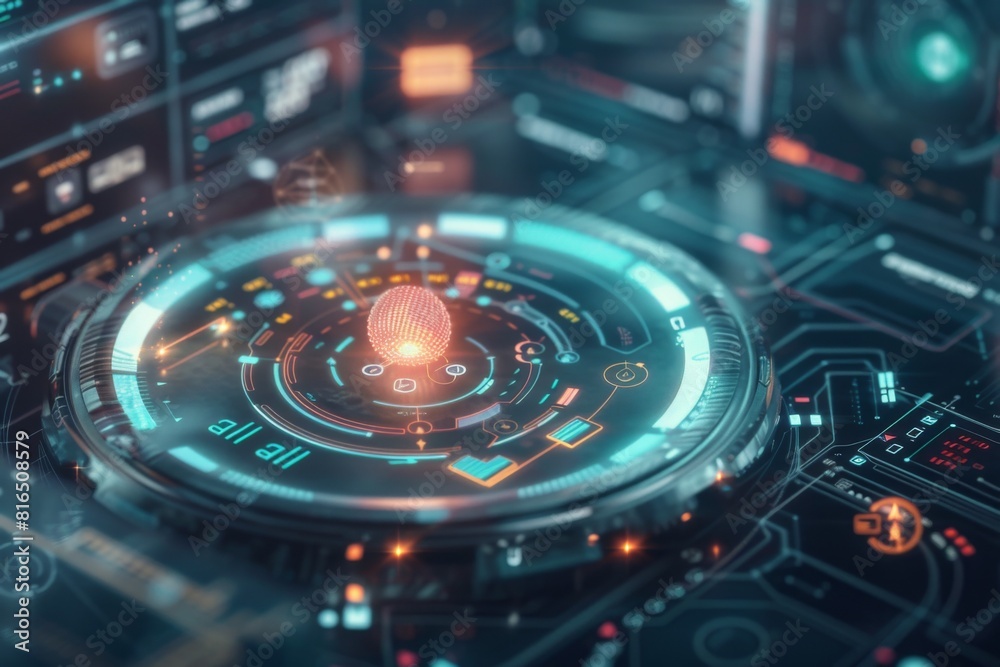 futuristic user interface of a holographic display futuristic user interface of a holographic display