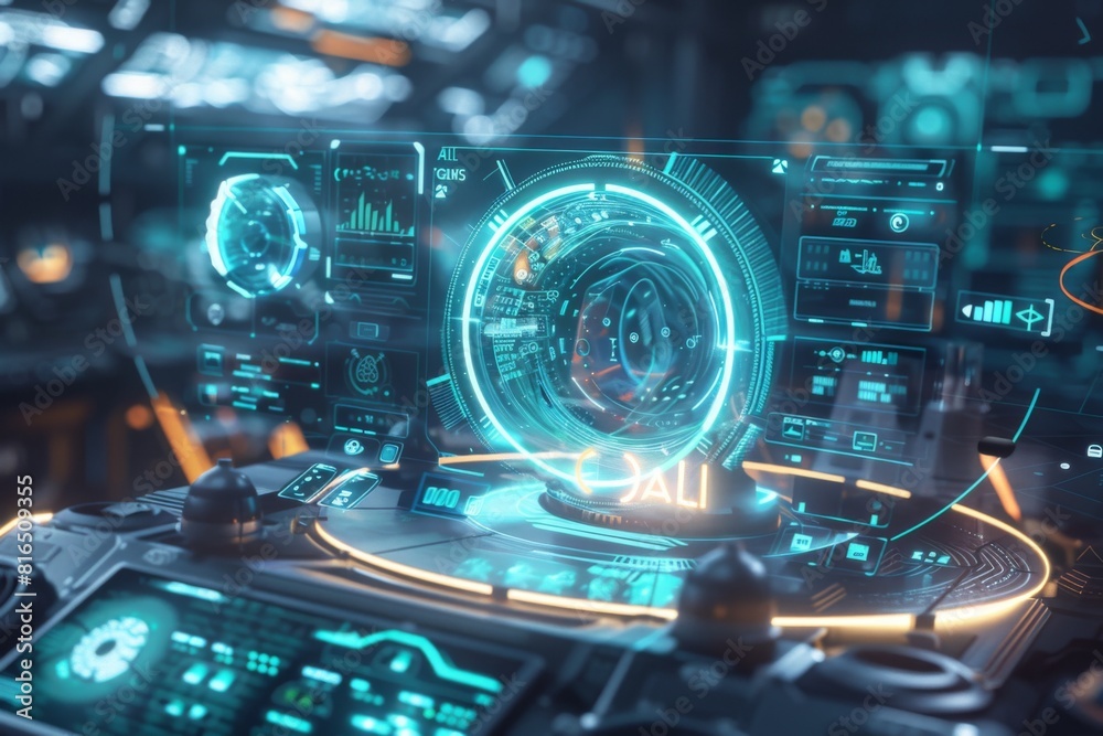 futuristic user interface of a holographic display futuristic user interface of a holographic display