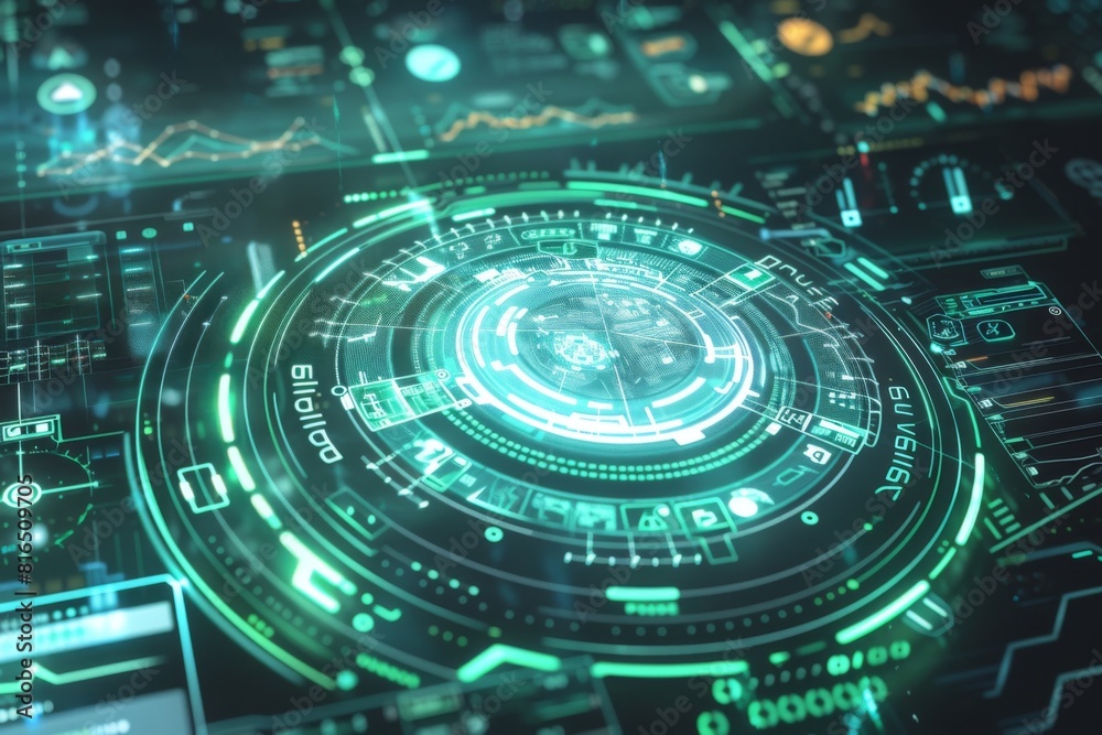 futuristic user interface of a holographic display futuristic user interface of a holographic display