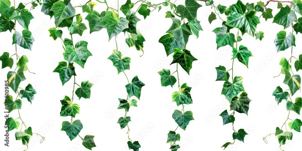 Green leaves hanging from a ceiling, ideal for interior design projects