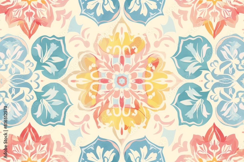 Fototapeta premium An abstract pastel boho background pattern with a bohemian flair