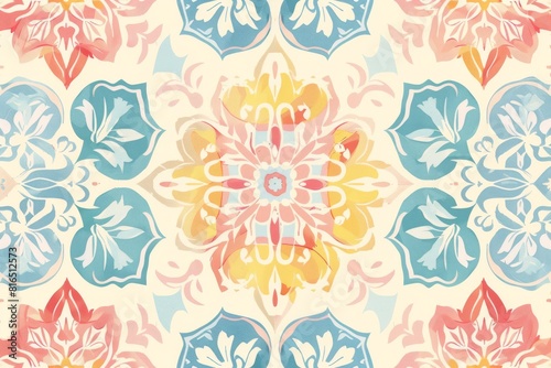 An abstract pastel boho background pattern with a bohemian flair