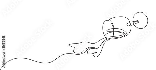 continuous single line drawing of spilled wine glass, line art style vector illustration eps 10