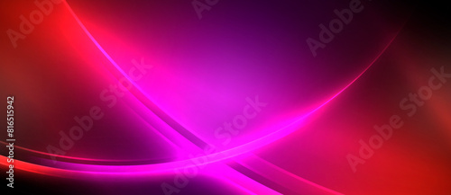 Neon glowing circle rays, light round lines in the dark, planet style neon wave lines. Energetic electric concept design for wallpaper, banner, background