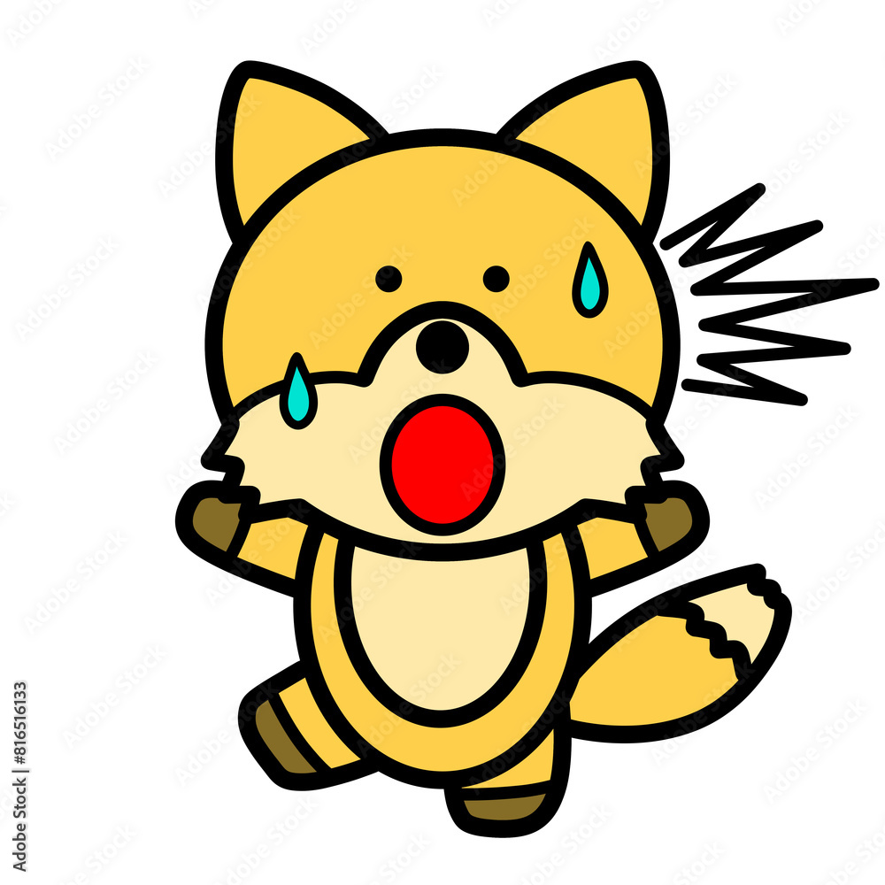 驚いているキツネ 全身 イラスト 驚いているキツネ 全身 イラスト