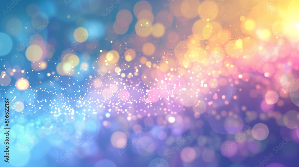 Abstract blur bokeh banner background. Rainbow colors, pastel purple, blue, gold yellow, white silver, pale pink bokeh background Abstract blur bokeh banner background. Rainbow colors, pastel purple, blue, gold yellow, white silver, pale pink bokeh background
